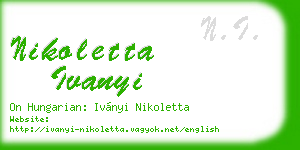nikoletta ivanyi business card